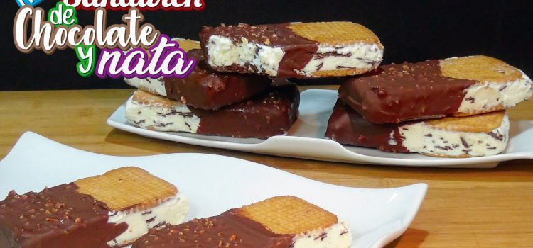 Maxibon casero - Sándwich helado de nata y chocolate