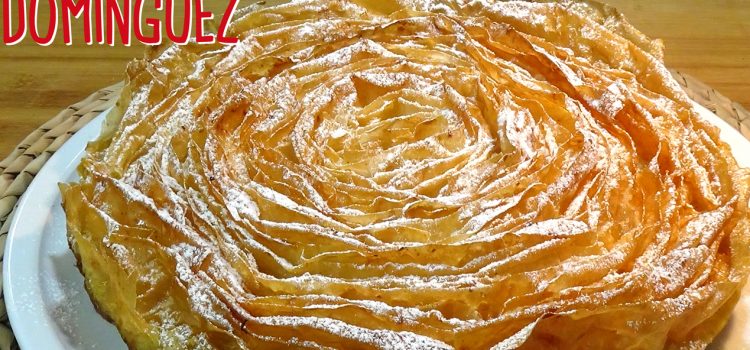 Ruffled Milk Cake (Galatopita, pastel Griego rizado). Delicioso pastel muy fácil y rápido de preparar con ingredientes muy sencillos