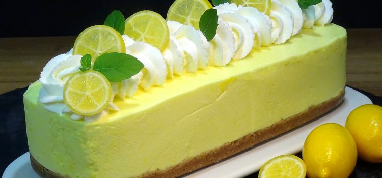 Tarta de limón sin horno, fácil y rápida ideal para postre porque es muy ligera y refrescante