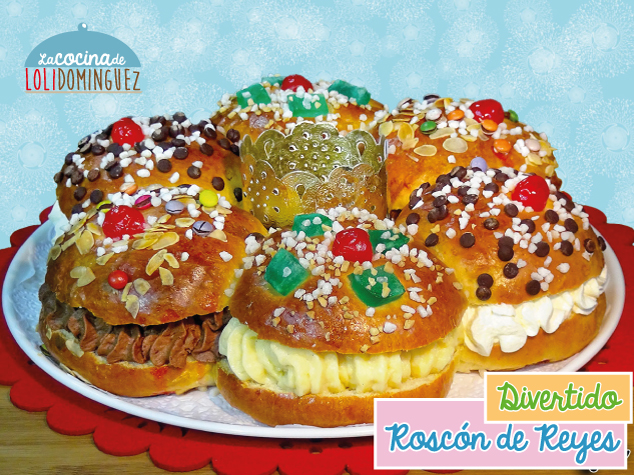 Roscón de Reyes relleno de 3 sabores