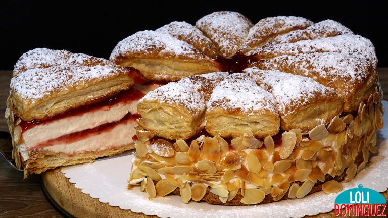 TARTA DE HOJALDRE FÁCIL. DELICIOSA TARTA CRUJIENTE Y CREMOSA A LA VEZ. ¡!Que más se puede pedir!! De preparación fácil, esta tarta triunfa cada vez que la sirvo.