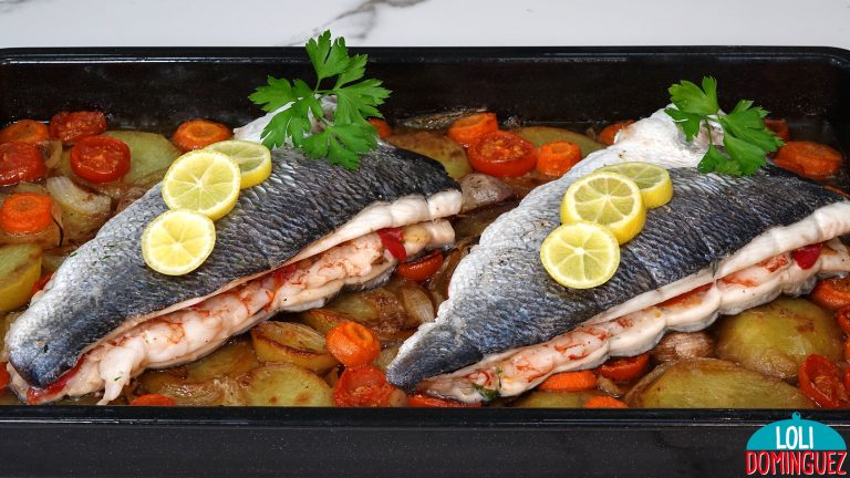 PESCADO RELLENO ESPECIAL NAVIDAD, RECETA ECONÓMICA Y DELICIOSA. Preparar un asado para un día de fiesta nos ahorra estar delante de los fogones hasta el momento de comer