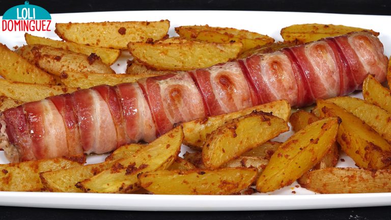 ROLLO DE POLLO CON PATATAS AL HORNO. Increíble receta llena de sabor, sorprende a tu familia con este delicioso plato para cualquier día o para un día de fiesta