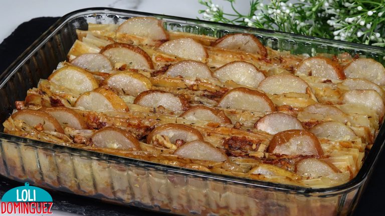 ENTRANTE CRUJIENTE DE MASA FILO Y PERAS ESPECIAL NAVIDAD. Delicioso, un sabor irresistible, la mezcla de peras, queso gorgonzola y los demás ingredientes hace que sea un bocado exquisito
