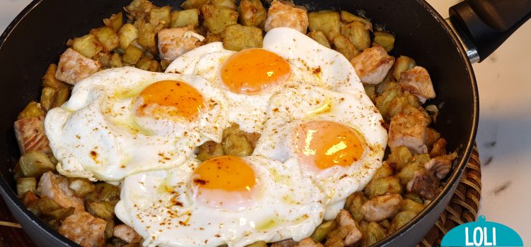 SARTÉN DE HUEVOS Y BERENJENAS